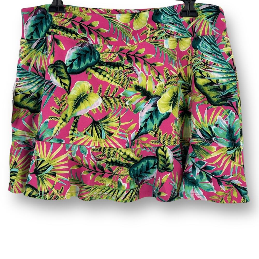 Tommy Bahama Golf Floral Tropical Flounce Ruffle Hem Skort Skirt Size XL - Picture 1 of 6